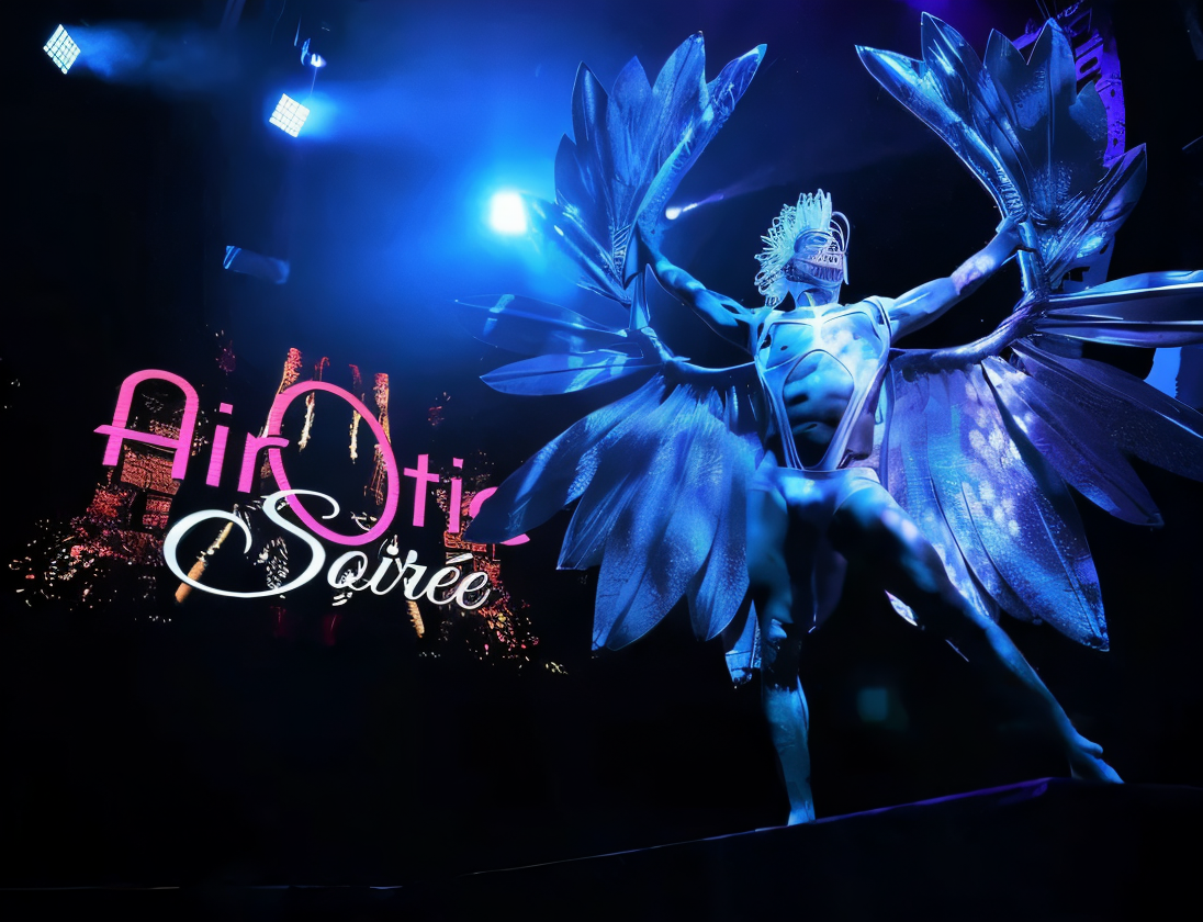 AirOtic Soirée cabaret performer on stage