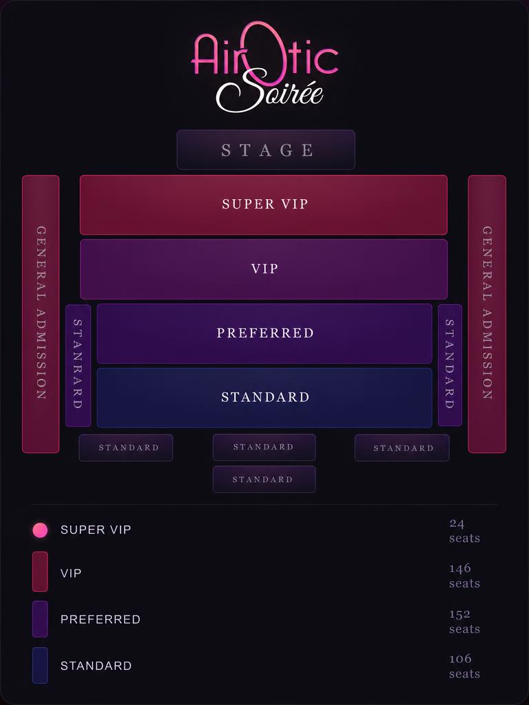 TEASE presented by AirOtic seating map at Station 4, Dallas
